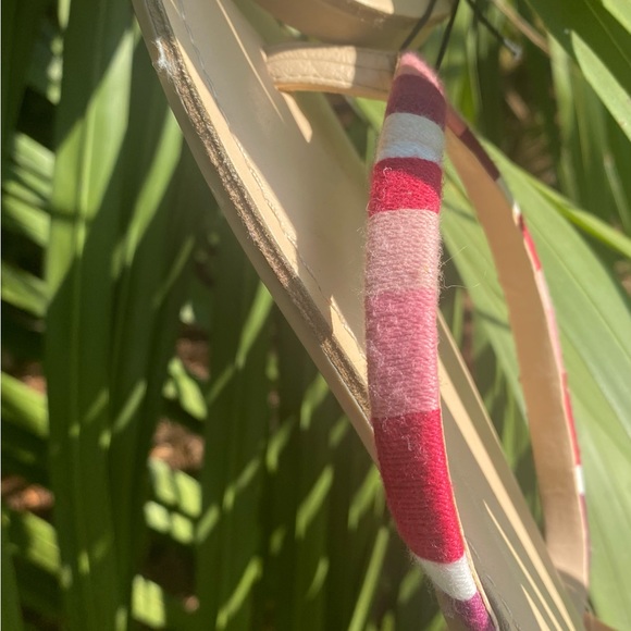 Gap flip flops size 10 multi pink purple rose white material wrapped - Picture 2 of 6